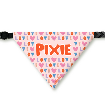 PawsIndia Customized Pet Bandana - Valentine's Edition Day Heart Print